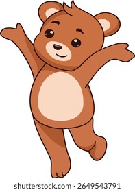 Cute Bear Character with Cartoon Design. Vector Illustration