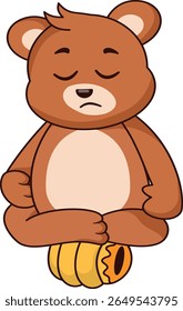 Cute Bear Character with Cartoon Design. Vector Illustration