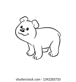 Cute Bear Character Cartoon. Standing Grizzly