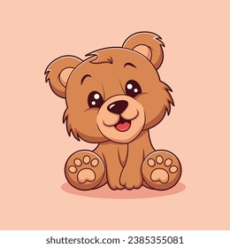 Cute Bear Character Design Illustration