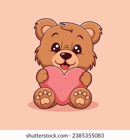 Cute Bear Character Design Illustration
