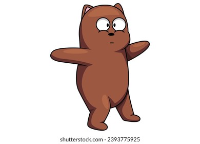 Cute Bear Character Design Illustration