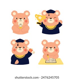 Cute Bear Character doing Daily Activity