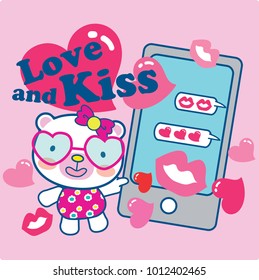 cute bear character for everyday love and valentine day.