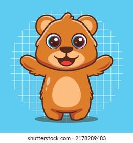Cute bear character having fun vector illustration
