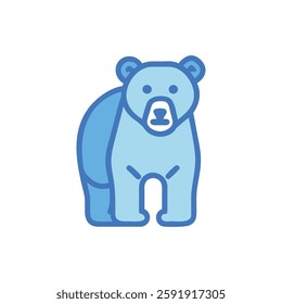 Cute bear character icon designed for children and playful designs.