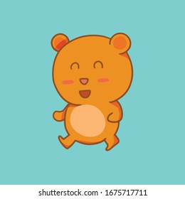 adorable portador icono plantilla de icono de oso de color vectorial