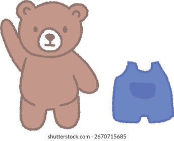 Cute bear character illustrations and clothes