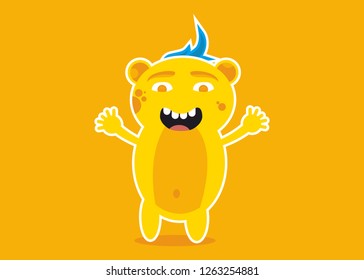 Cute bear character mascot illustration