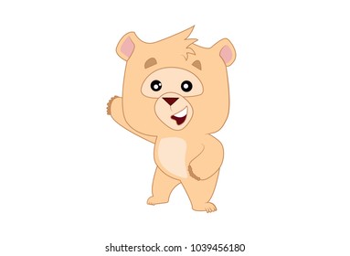 Cute Bear Character. Vector illustration. Isolated on white background.