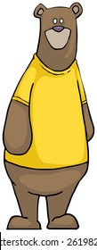 cute bear character, vector illustration