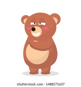 cute bear characters with cunning expressions vector illustration
