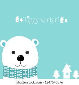 Cute bear characters in flat stle for decorative aims 