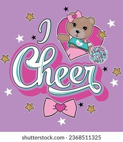 cute bear cheer design for girl
