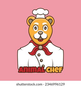 cute bear chef for mascot logo icon your business