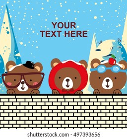 cute bear in the christmas day