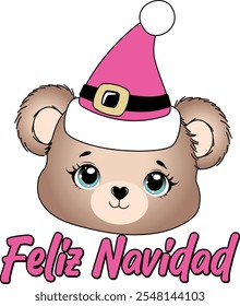 cute bear christmas love girl