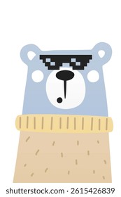 Cute bear clip art kids nursery. Scandinavian bear nursery wall art decor