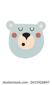 Cute bear clip art kids nursery. Scandinavian bear nursery wall art decor