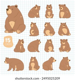 Cute bear clipart design illustration