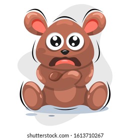 cute bear cold cartoon vector
