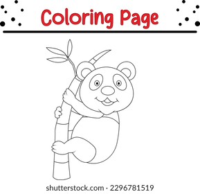 Cute Bear coloring book for kids. Outlined happy teddy bear coloring page