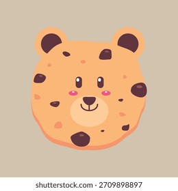 Personajes lindos de la galleta del oso – ilustración del postre de Kawaii