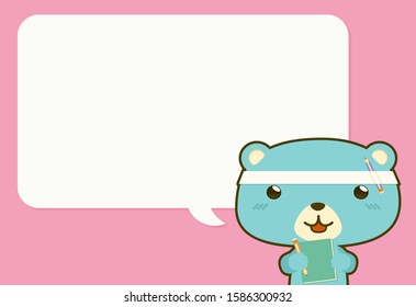 Cute bear with copyspace balloon