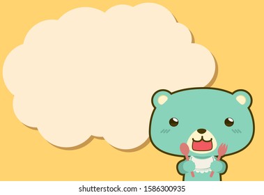 Cute bear with copyspace balloon