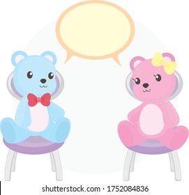 Cute Bear Couple Talking in Distance