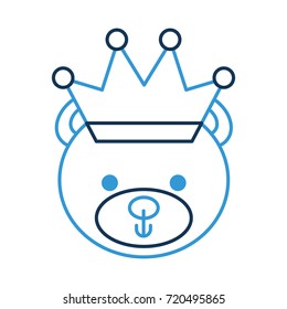 cute bear with crown teddy face toy gift