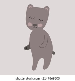 Cute Bärenkuppe auf beigem Hintergrund
