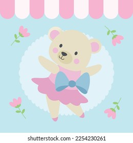 Cute Bear Dance für Baby Vector Design