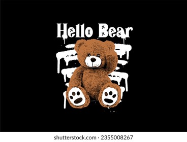 cute bear design graphic vector illustration for printing children 