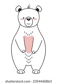 cute bear design over white