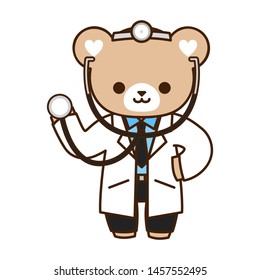 A cute bear in doctor costume 