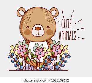 Cute bear doodle cartoon