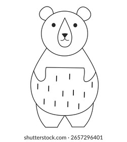 Lindo oso doodle para colorear páginas 