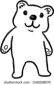 cute bear doodle hand drawn crayon illustration