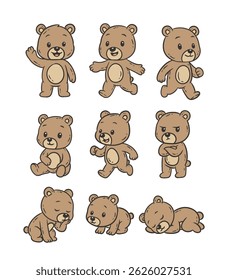 Cute Bear Doodle Style Illustration