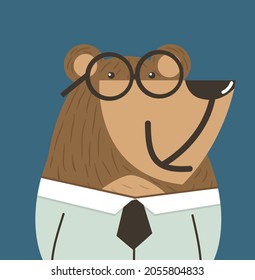 Cute bear doodle vector business