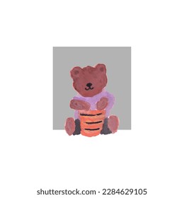 Cute bear eating honey vector design for wallpaper, background, fabric and textile