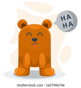 Cute bear emoticon cartoon vector