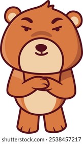 Cute Bear with Evil Expression Illustration