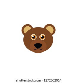 cute bear face cartoon icon