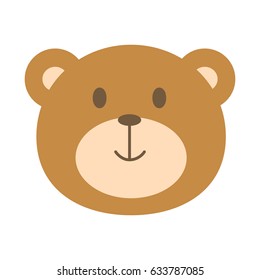 Cute bear face cartoon isolated vector illustration