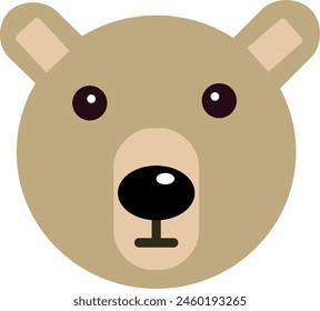 Cute bear face flat style