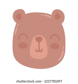 cute bear face icon isolated