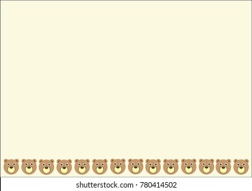 
Cute bear face on pink pastel background vector illustration , bears frame with pink empty space in middle., Pastel background.