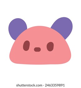 Cute Bear Face on white background.